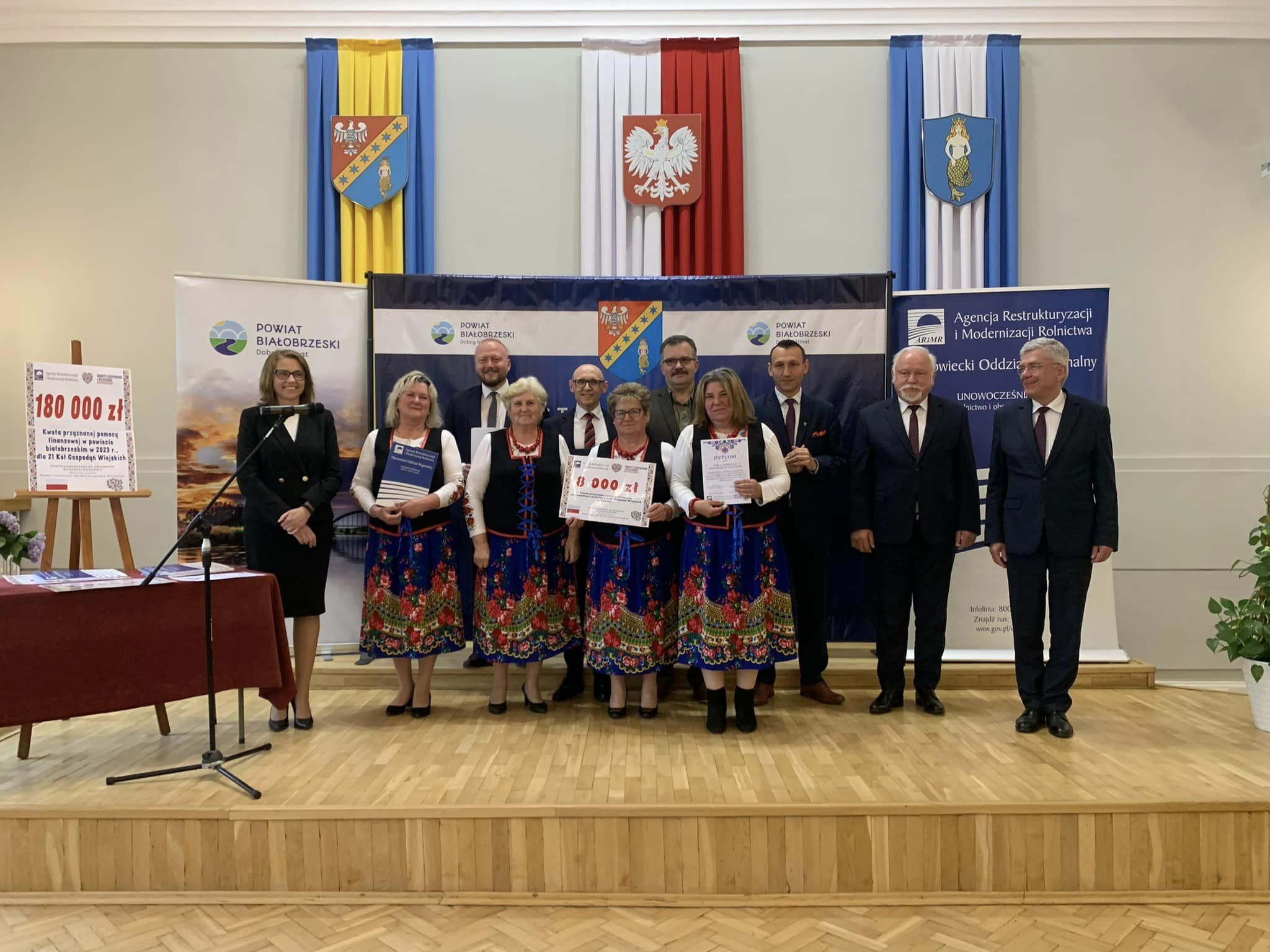 Koła Gospodyń Wiejskich z terenu Powiat Białobrzeski ze wsparciem finansowym na działalność statutową w 2023 roku.