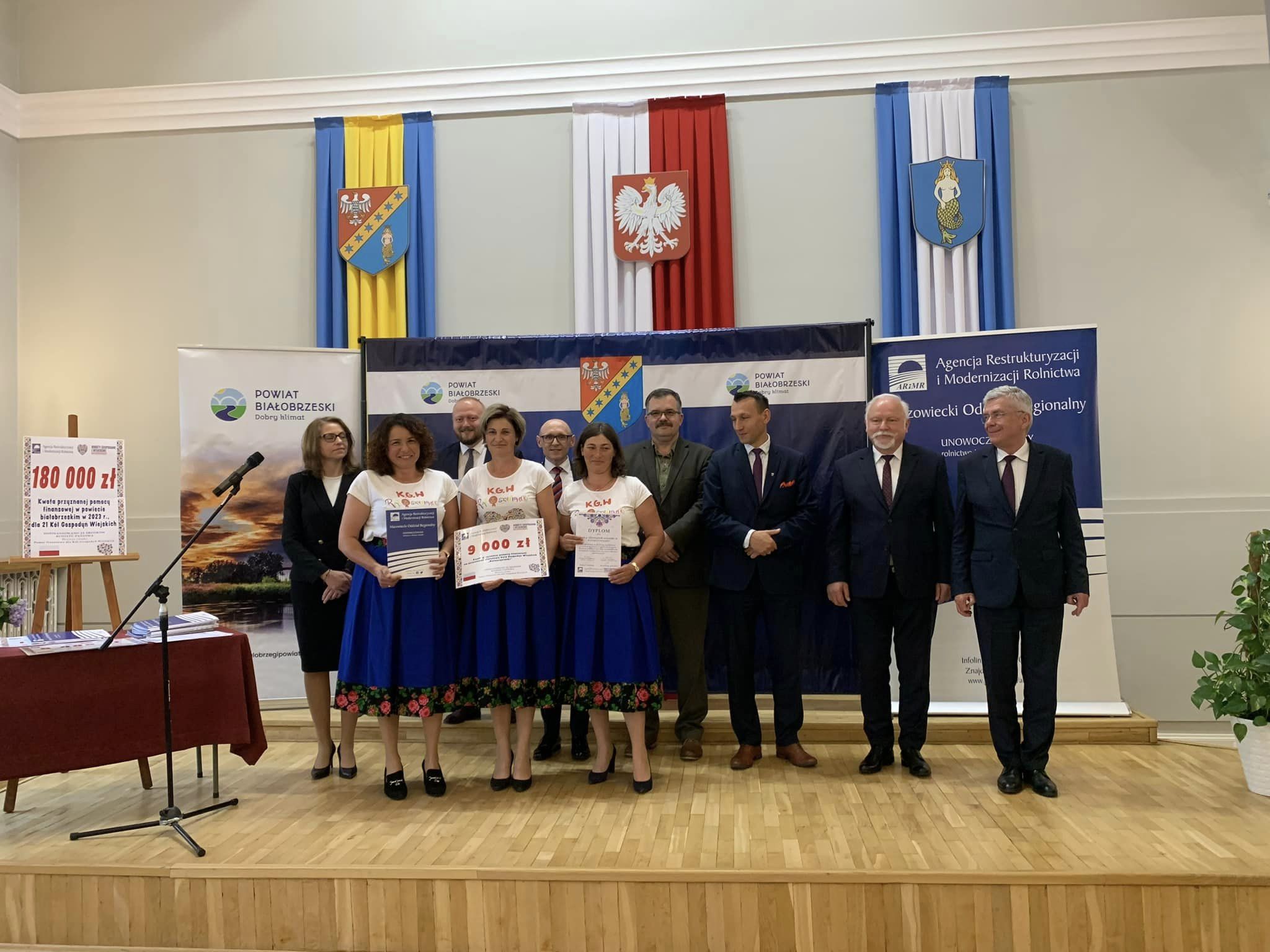 Koła Gospodyń Wiejskich z terenu Powiat Białobrzeski ze wsparciem finansowym na działalność statutową w 2023 roku.