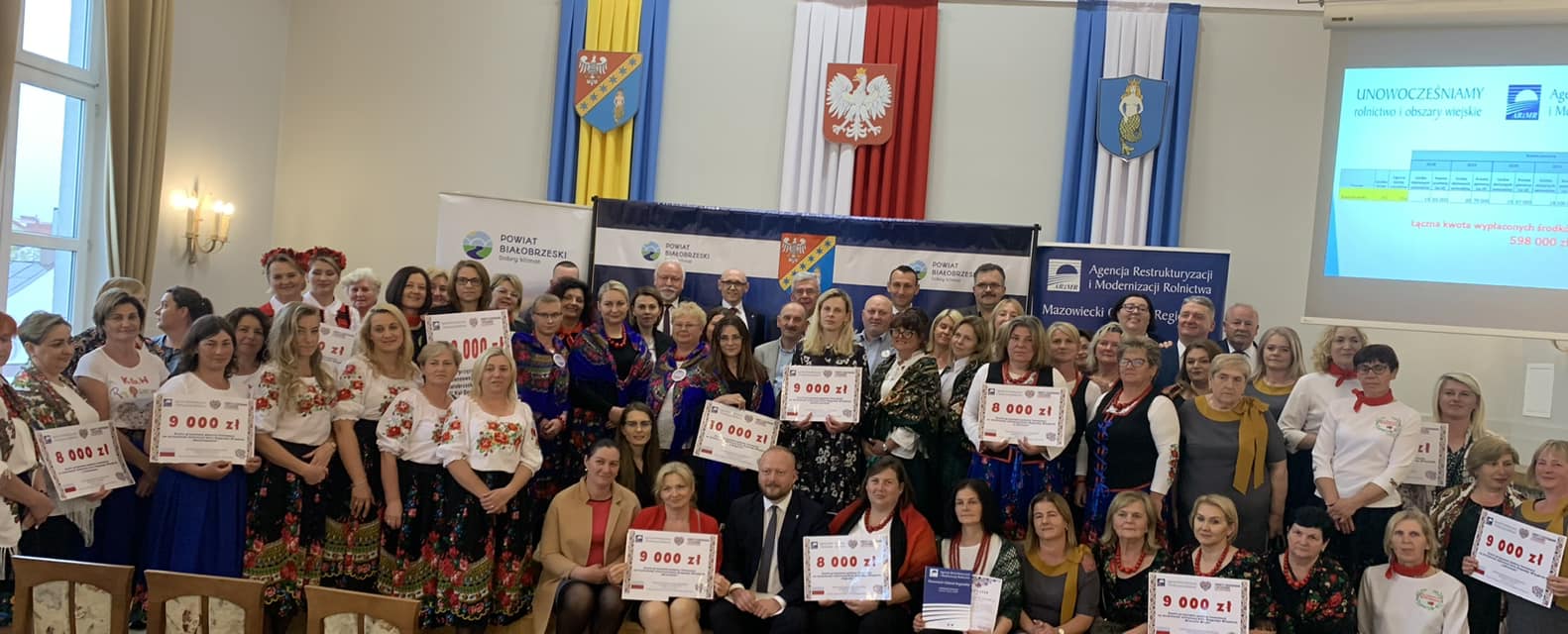 Koła Gospodyń Wiejskich z terenu Powiat Białobrzeski ze wsparciem finansowym na działalność statutową w 2023 roku.