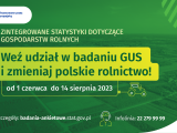 16 czerwca br. upływa termin samodzielnego wypełnienia formularza przez Internet https://badaniarolne2023.stat.gov.pl związanego z trwającymi badaniami rolniczymi realizowanymi przez Główny Urząd Statystyczny.