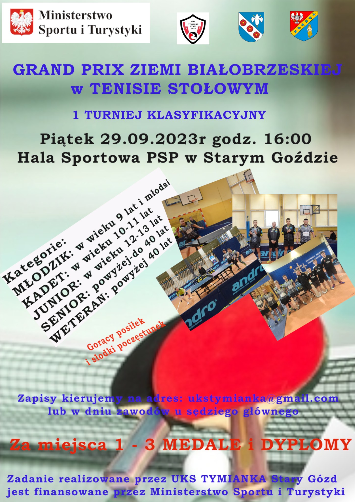 GRAND PRIX ZIEMI BIAŁOBRZESKIEJ w TENISIE STOŁOWYM!