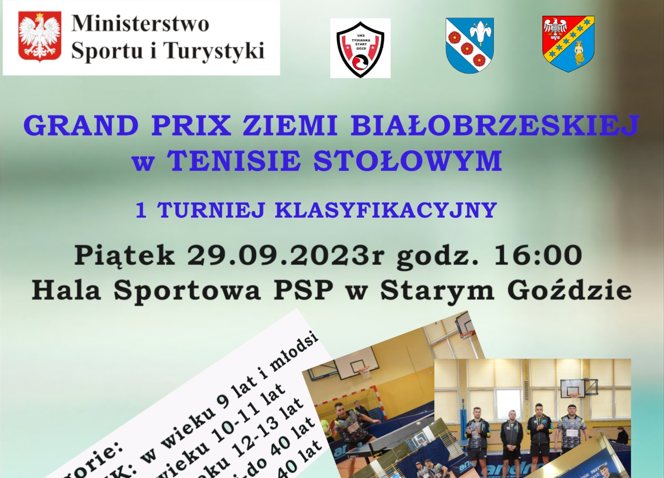 GRAND PRIX ZIEMI BIAŁOBRZESKIEJ w TENISIE STOŁOWYM!