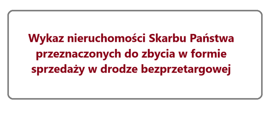 Wykaz nieruchomości Skarbu Państwa przeznaczonych do zbycia w formie sprzedaży w drodze bezprzetargowej
