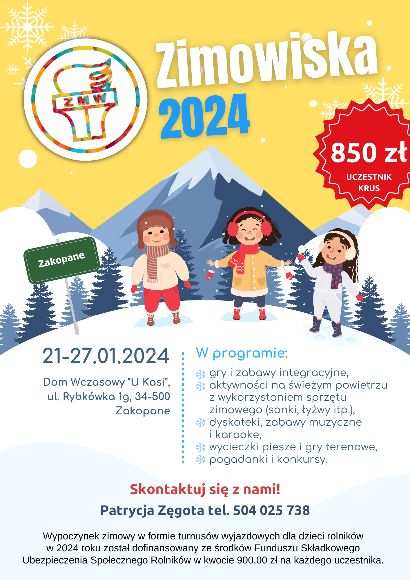 Plakat o charakterystyce zimowej