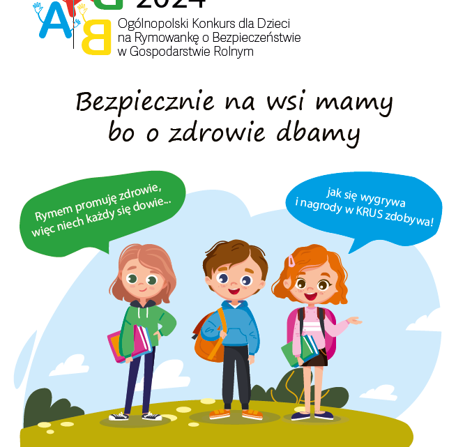 Konkurs dla dzieci na Rymowankę „Bezpiecznie na wsi mamy, bo o zdrowie dbamy”.